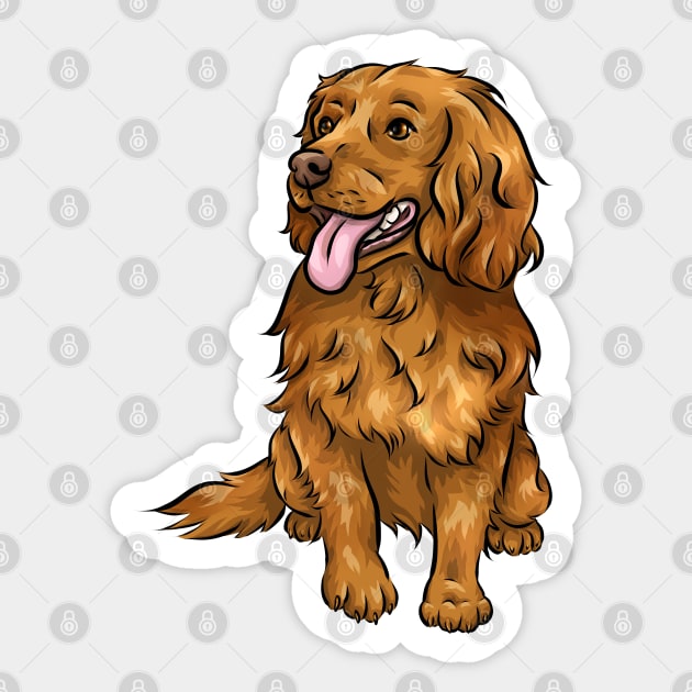 Cute Red Cocker Spaniel Dog Sticker by Shirin Illustration